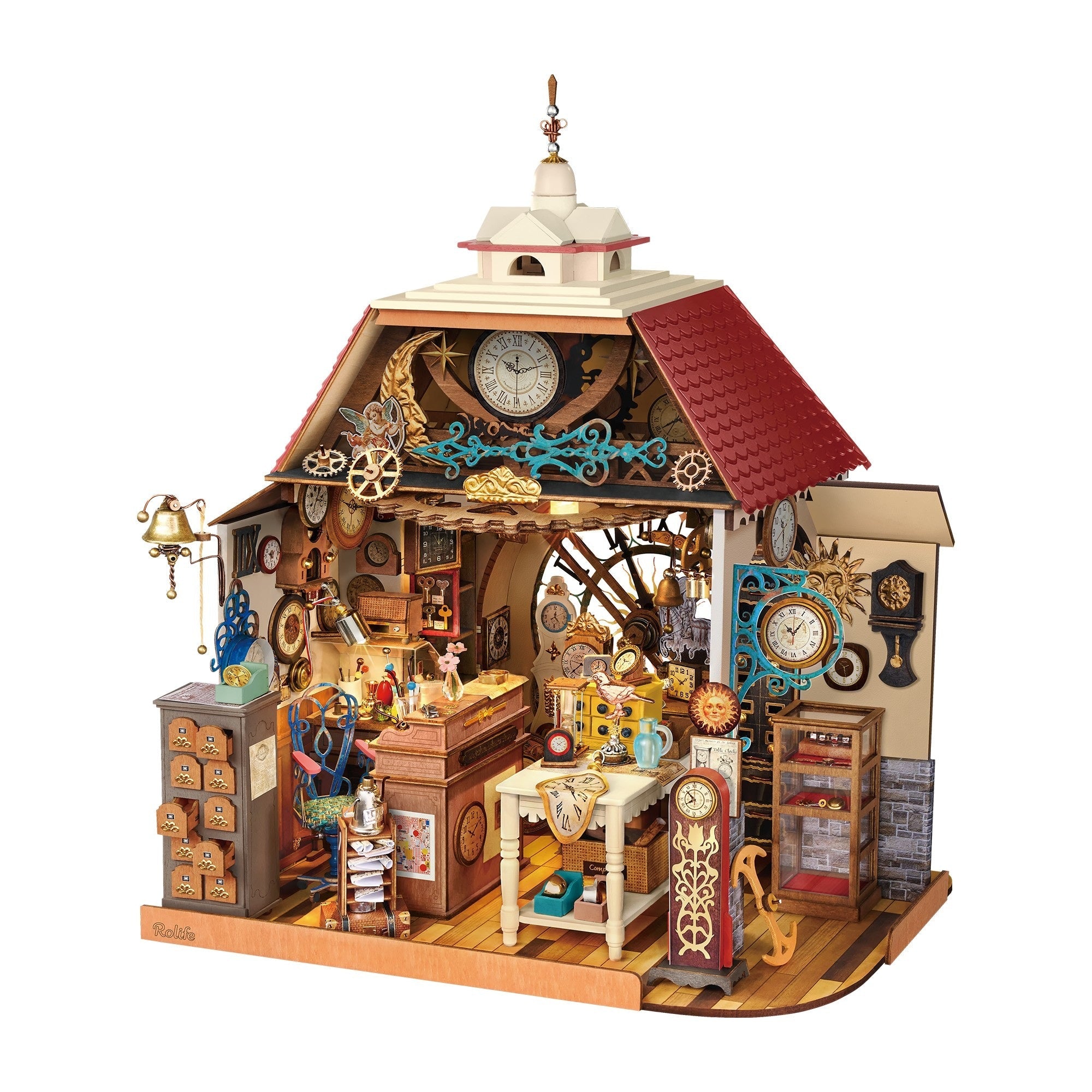 Rolife Clockwise Clocks DH104 — completed model DIY kit display