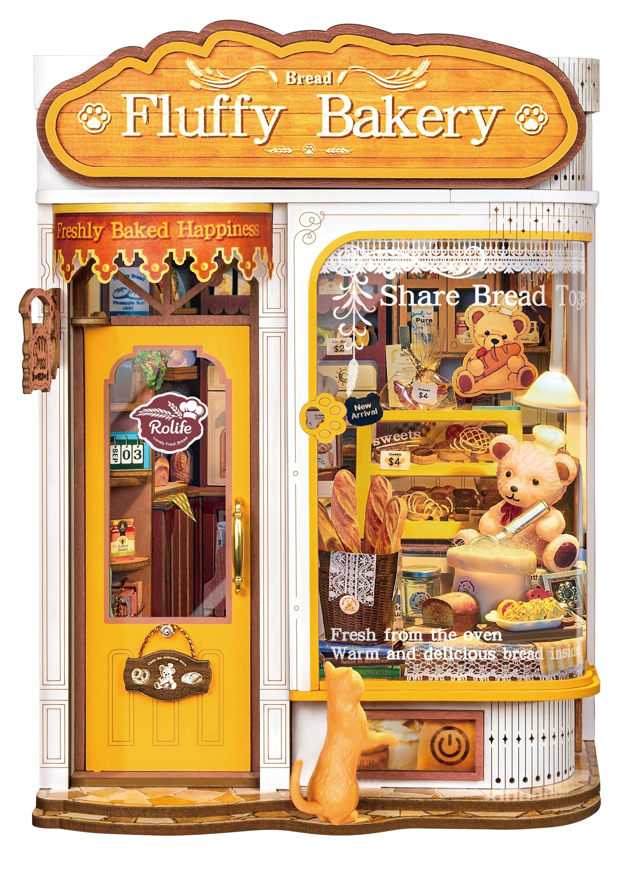 Rolife Fluffy Bakery TGE07 — completed model DIY kit display