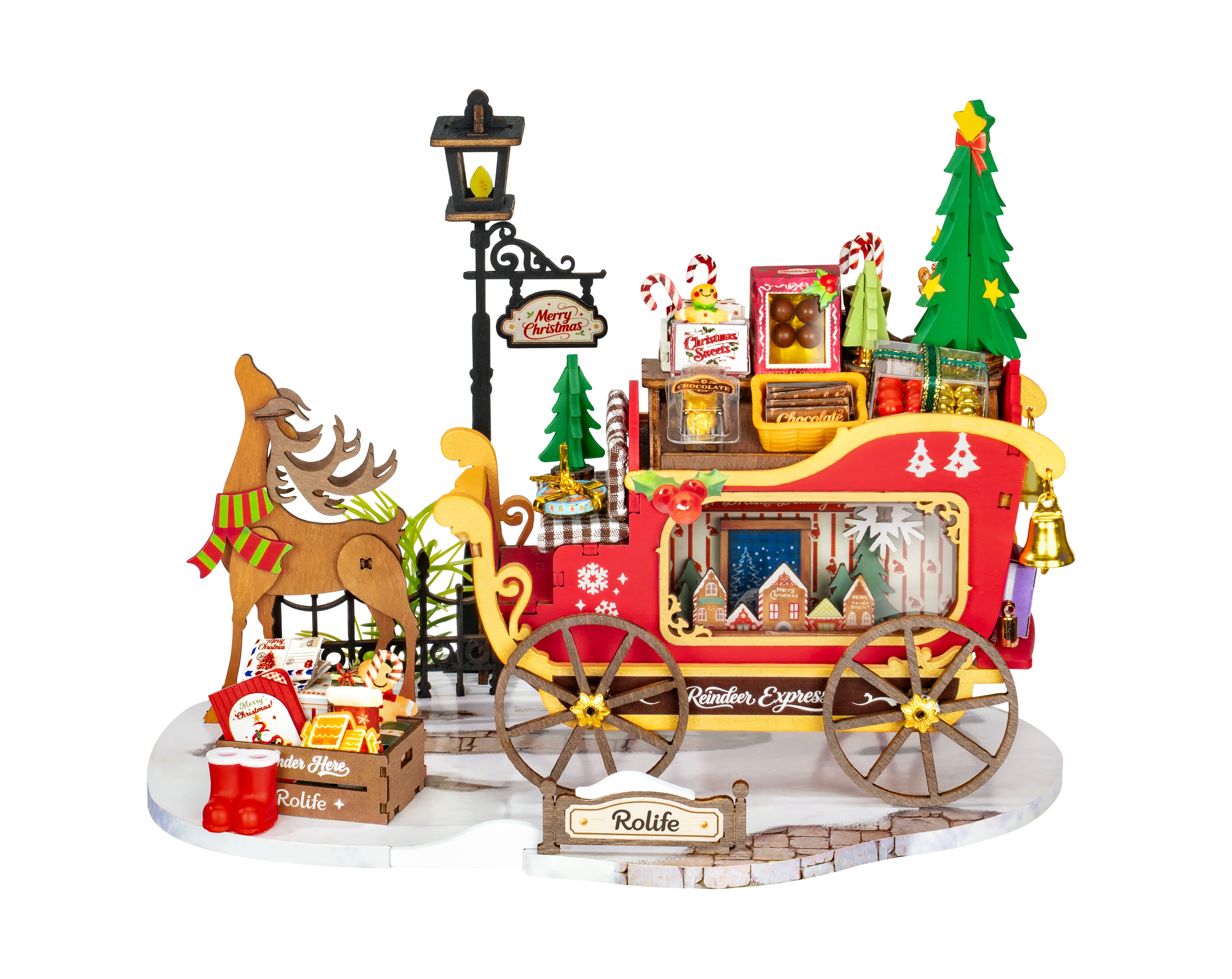 Rolife Reindeer Express DS059 — completed model DIY kit display