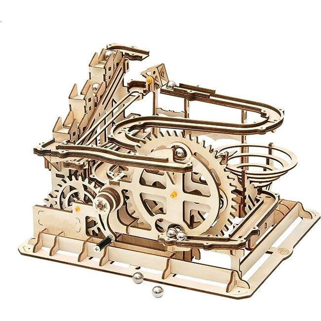 Robotime 3D DIY Wooden Puzzle Mechanical Gear Drive Marble Parkour Run Set LG501