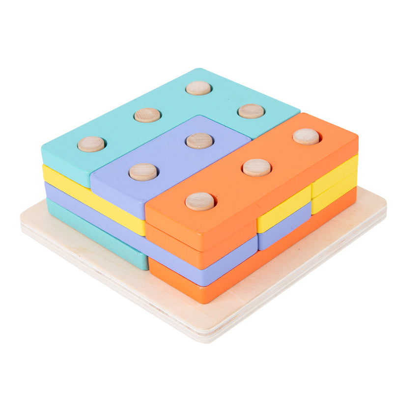 3-in-1 Multi-Directional Learning Game & Wooden Shape Sorter Toy for Kids Ages 3+ – Educational Stacking Blocks & Brain Teaser Puzzle Set