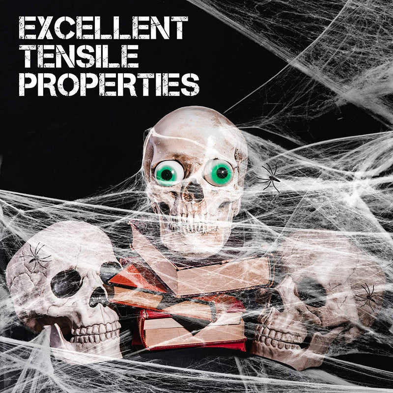 20g Stretchy Horrible Scary Spider Web With Fake Spider Cobweb Bar Haunted House KTV Scene Props Pendant Halloween Decor Book Week Costume