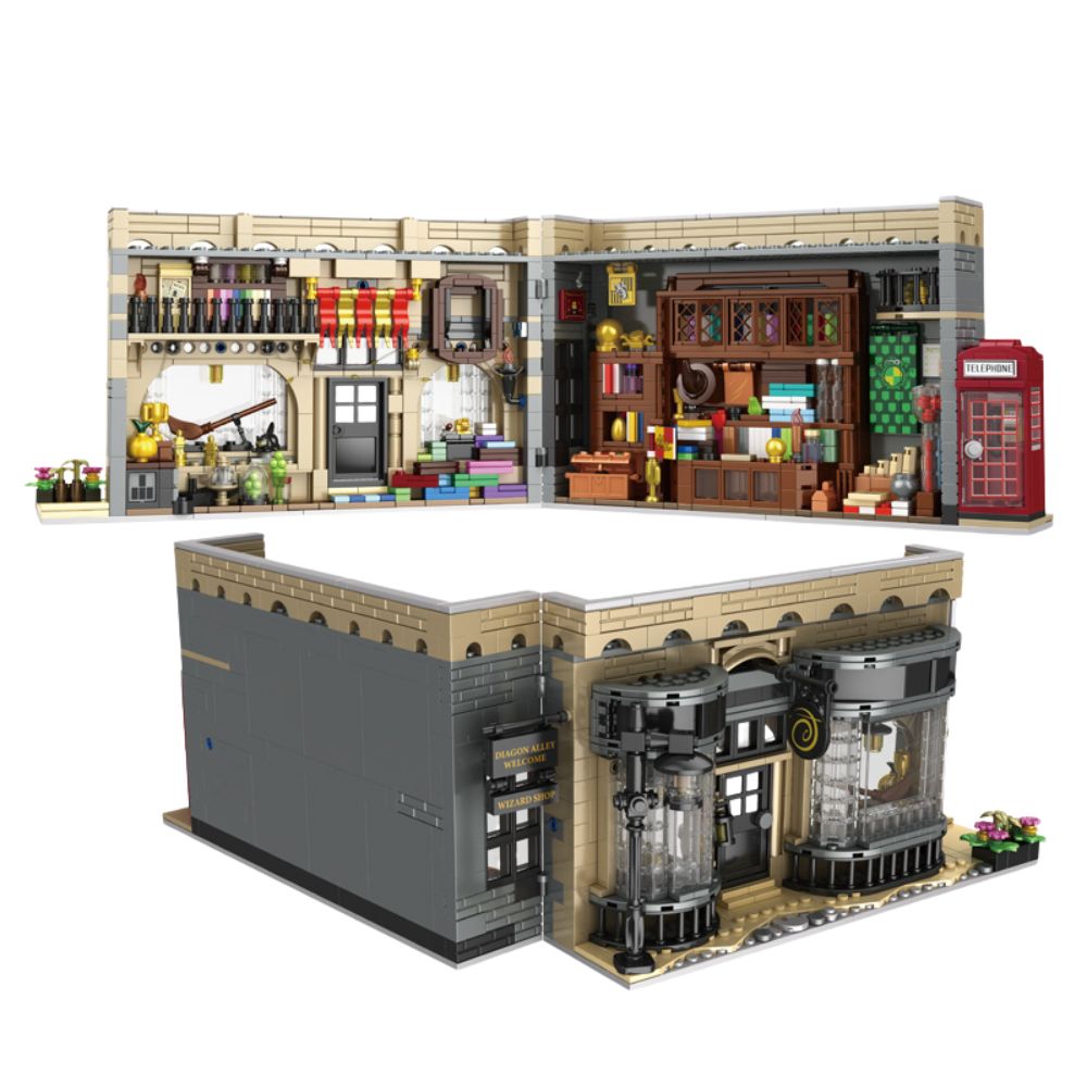 1368pcs Wizard Shop Building Block Set 2-in-1 Diagon Alley Shop Building Kit Wizard Gift WGC