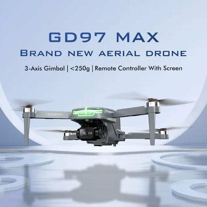 Global Drone GD97 Max 250g with 3-Axis Gimbal & 4K Camera | Lightweight RC Quadcopter vs Helicopter, 2.4G 4CH Remote