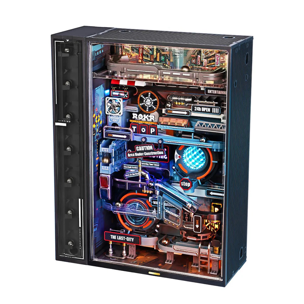 ROKR MR01S "The Last City" Marble Run – 3D Wooden Puzzle with Motorised Lift & LED Lights