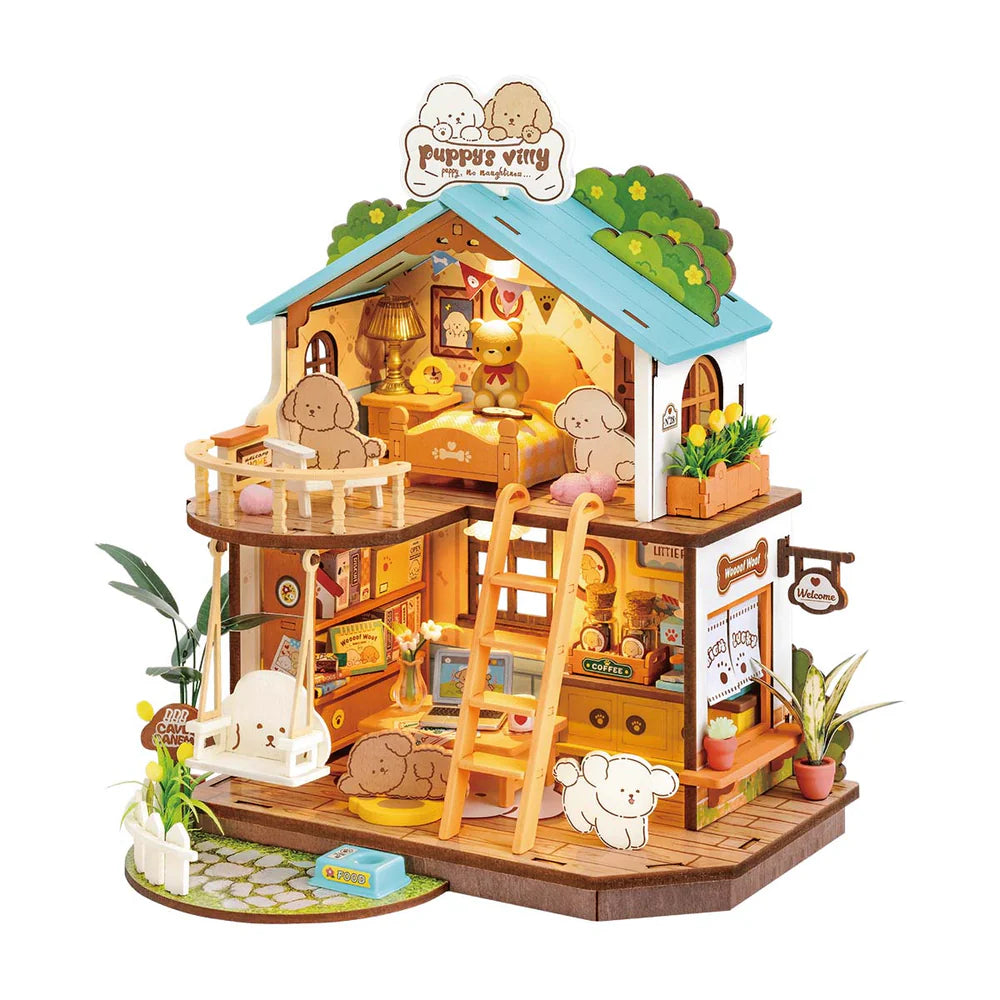 Robotime Rolife Puppy's Cozy Villa DIY Miniature House DG169