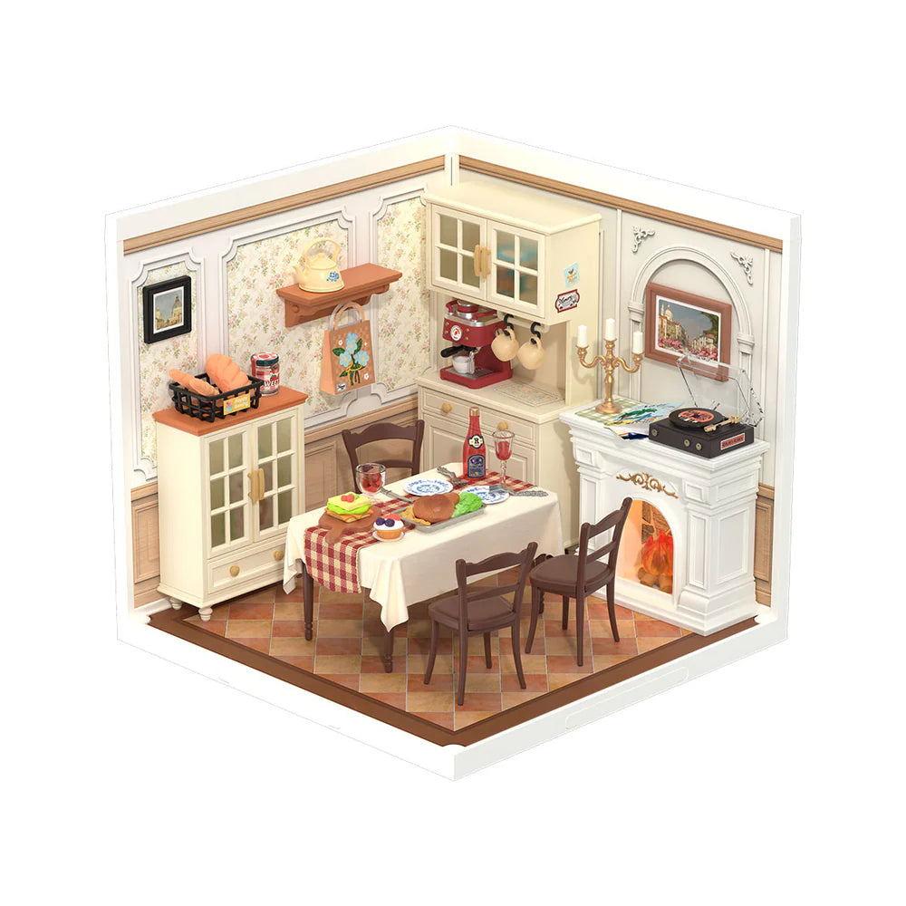 Robotime Rolife Warm Dining Room Plastic DIY Miniature House DW015B