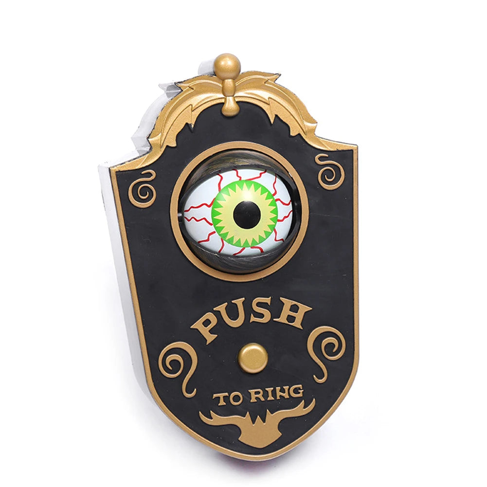 Halloween Doorbell with LED Lightup Eyes Creepy Sound Eyeball Doorbell Halloween Prop Spooky Toy Decoration Book Week Costume