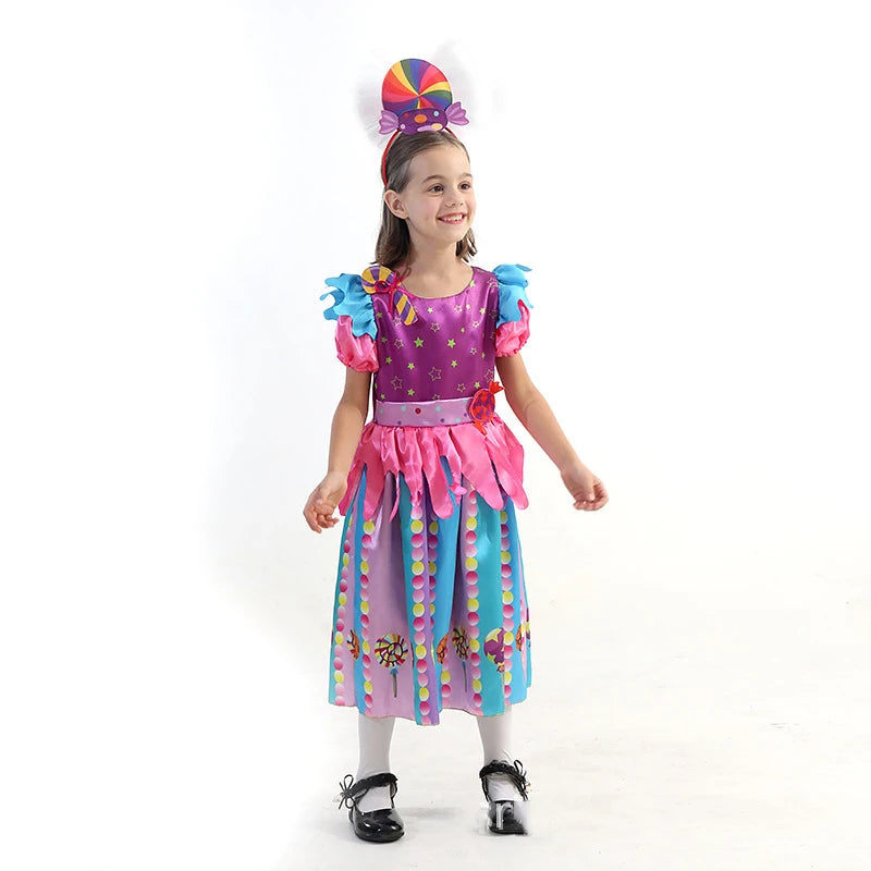 New Candy Princess Cosplay For Girls Kids Halloween  Role Play Party Birthday Gift Dress Performance Show Book Week Costume