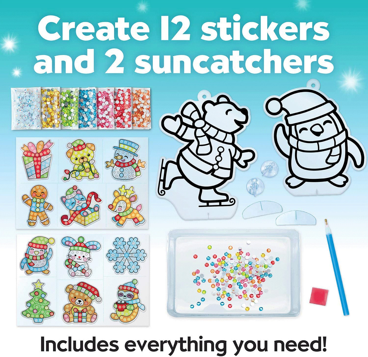 Magical Big Gem Painting DIY Arts and Crafts DIY Diamond Painting Stickers Kits for Kids Diamond Art Sticker Paint with Diamonds -Christmas Fun