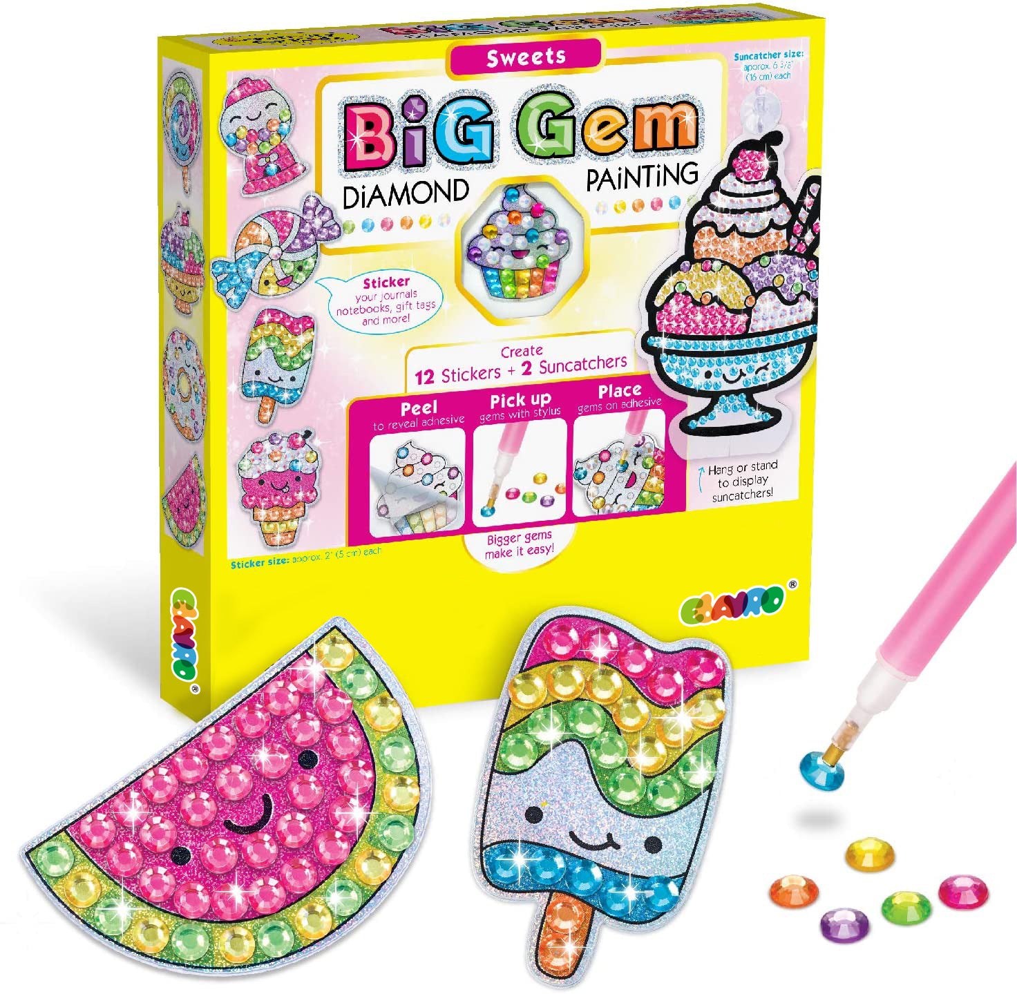 Magical Big Gem Painting DIY Arts and Crafts DIY Diamond Painting Stickers Kits for Kids Diamond Art Sticker Paint with Diamonds -Sweet Treats