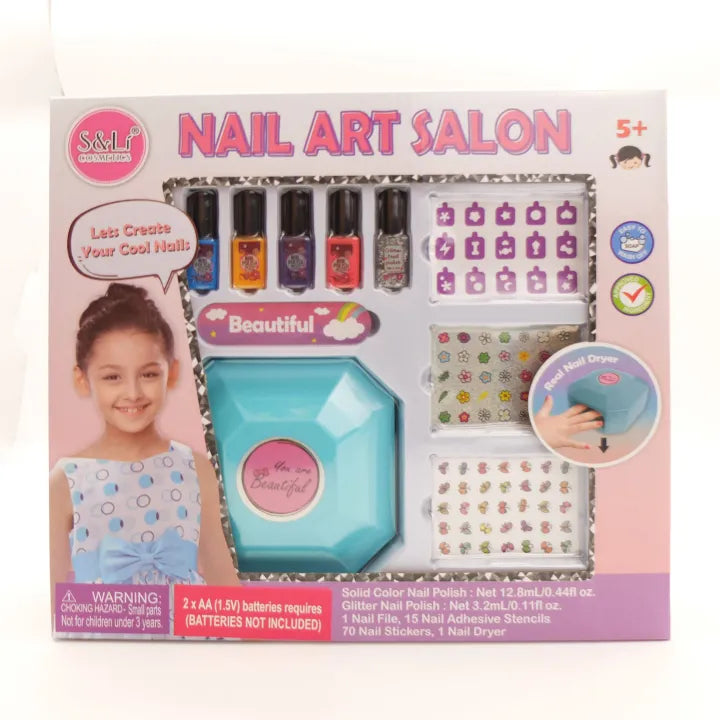Nail Varnish Set for Girls Quick-Dry Peel-Off Nail Art Designer Kits for Kids, Makeup Sets for Girls, Kids' Nail Craft Kits Age 5+