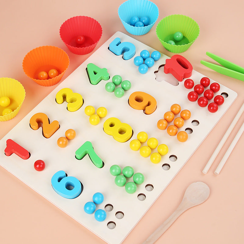 Early Educational Wooden Rainbow Toy Balls Set Color Matching Baby Toys Montessori Kids Education Wooden Montessori Toy