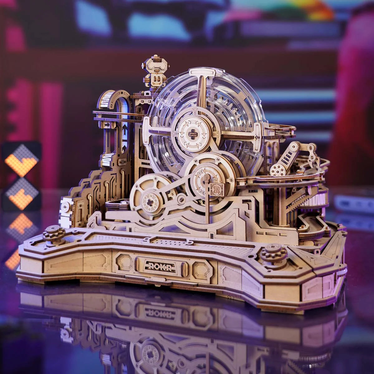 ROKR Gear Ball Challenge 3D Wooden Puzzle - EGC01 | Mechanical Brain Teaser for Teens & Adults