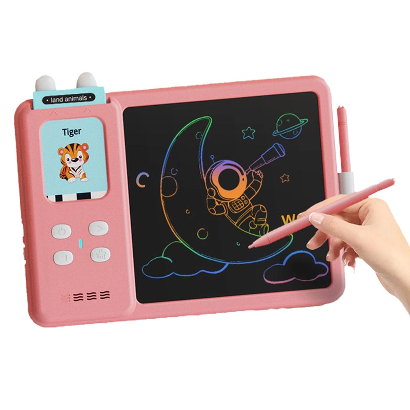 510 Words PINK 2in1 Educational Toy Talking Flash Cards Learning Machine with Writing Tablet