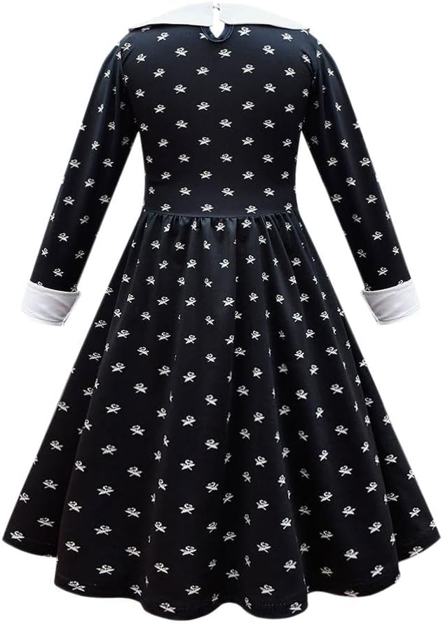 Wednesday Addams Cosplay For Girl Costume New Princess Dress Carnival Costumes Kids Vestidos Party Dresses 4-12 Years Old