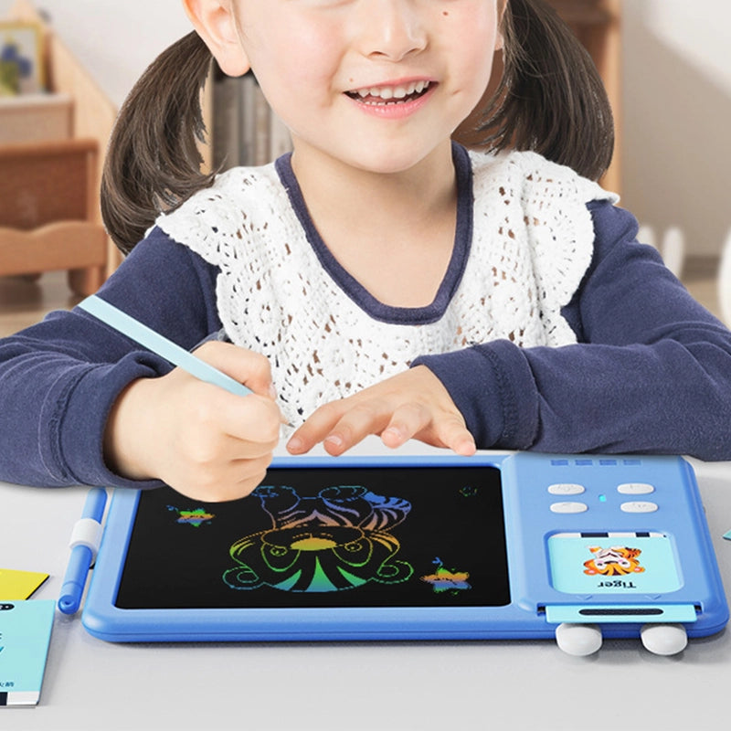 510 Words BLUE 2in1 Educational Toy Talking Flash Cards Learning Machine with Writing Tablet
