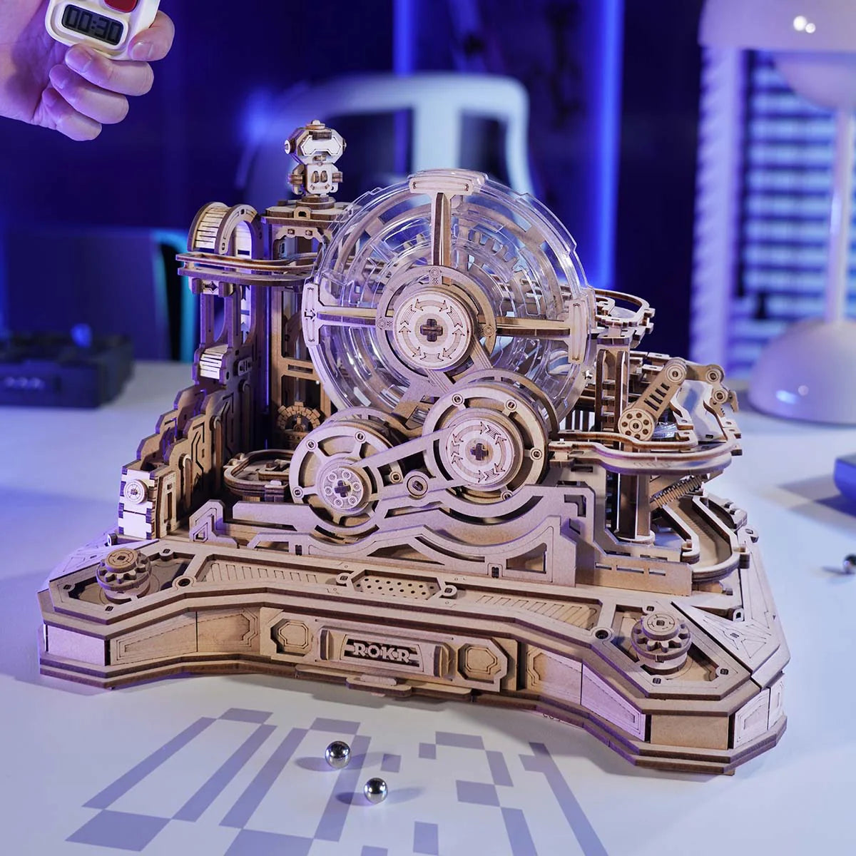 ROKR Gear Ball Challenge 3D Wooden Puzzle - EGC01 | Mechanical Brain Teaser for Teens & Adults