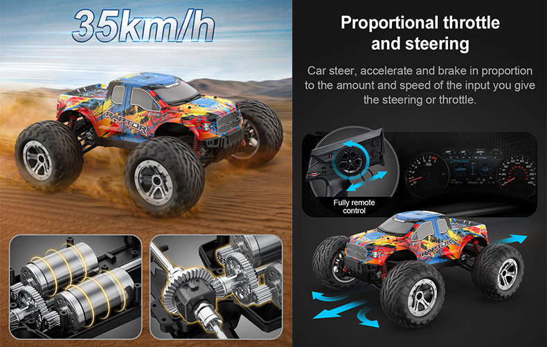 Ford Raptor F-150 RC Buggy Truck Powerful  4 Wheel Drive System Toys Gift for Boys Double E