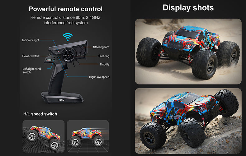 Ford Raptor F-150 RC Buggy Truck Powerful  4 Wheel Drive System Toys Gift for Boys Double E