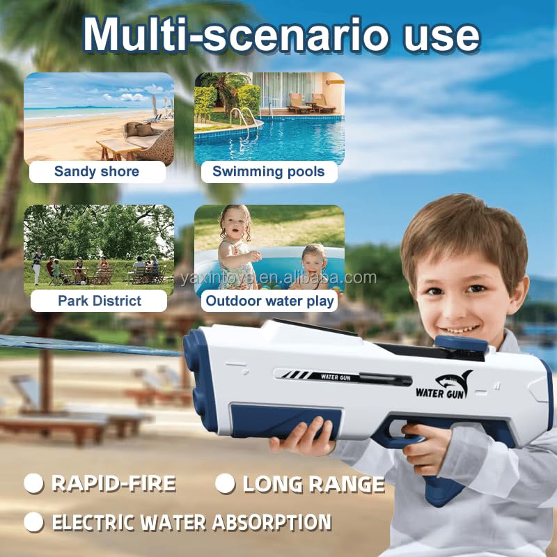 400ML Automatic Space Pulse White Mecha Style Water blaster Shooting Game Pistol Kids Toys