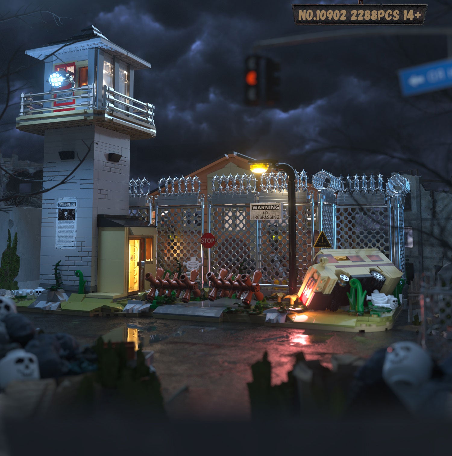 2288pcs The Walking Dead Apocalypse Prison Building Block Creative Design WGC