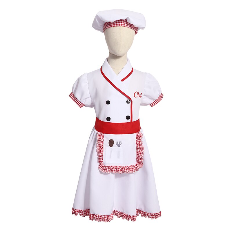 Kid's Doctor Chef Costume Child Chef Coat for Boys Girls Cook Outfi Halloween Children For Kids Uniform Book Week Costume