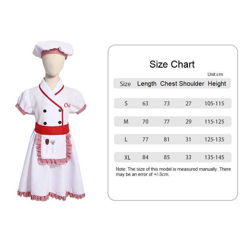 Kid's Doctor Chef Costume Child Chef Coat for Boys Girls Cook Outfi Halloween Children For Kids Uniform Book Week Costume