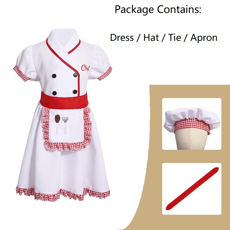 Kid's Doctor Chef Costume Child Chef Coat for Boys Girls Cook Outfi Halloween Children For Kids Uniform Book Week Costume