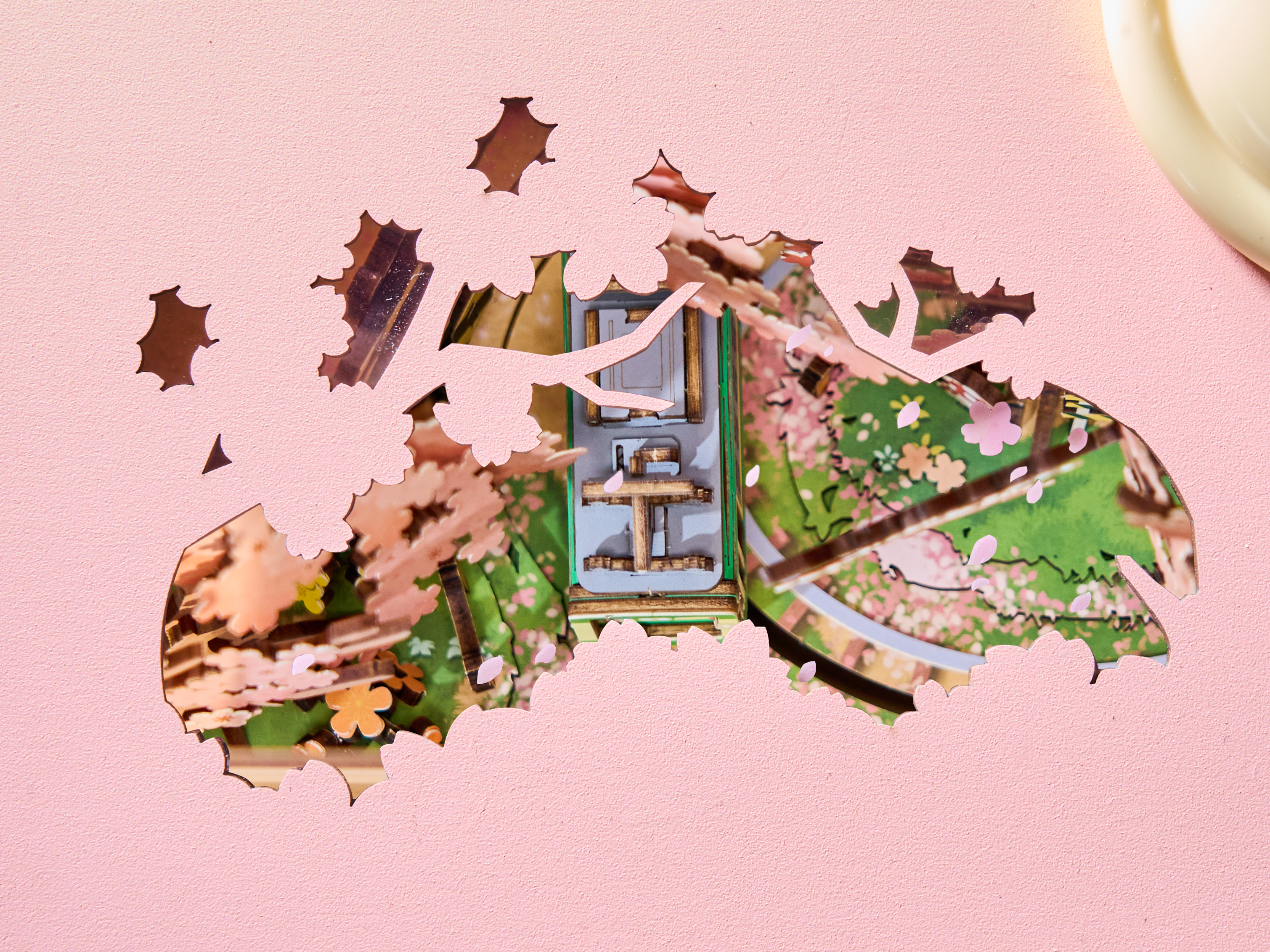 Rolife Sakura Dreamy Tour DIY Music Box 3D Wooden Puzzle - AMT02 | Wind-Up Musical Craft Kit with LED Lights