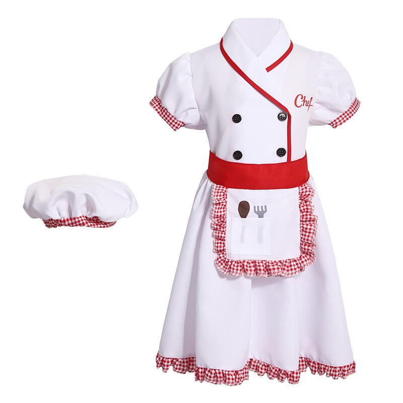 Kid's Doctor Chef Costume Child Chef Coat for Boys Girls Cook Outfi Halloween Children For Kids Uniform Book Week Costume