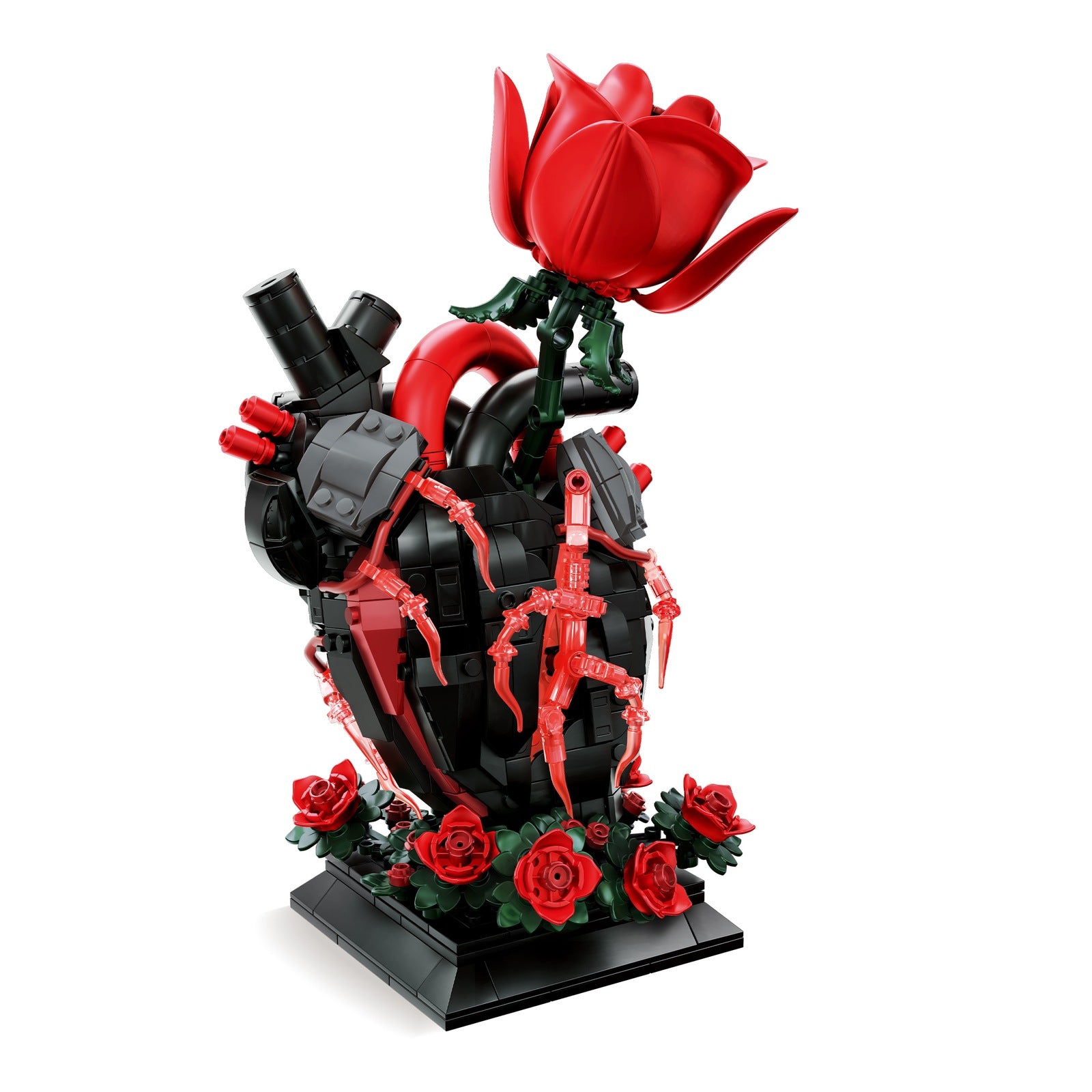 Gothic Anatomical Heart & Rose Building Block Display Set - main product view on a clean background