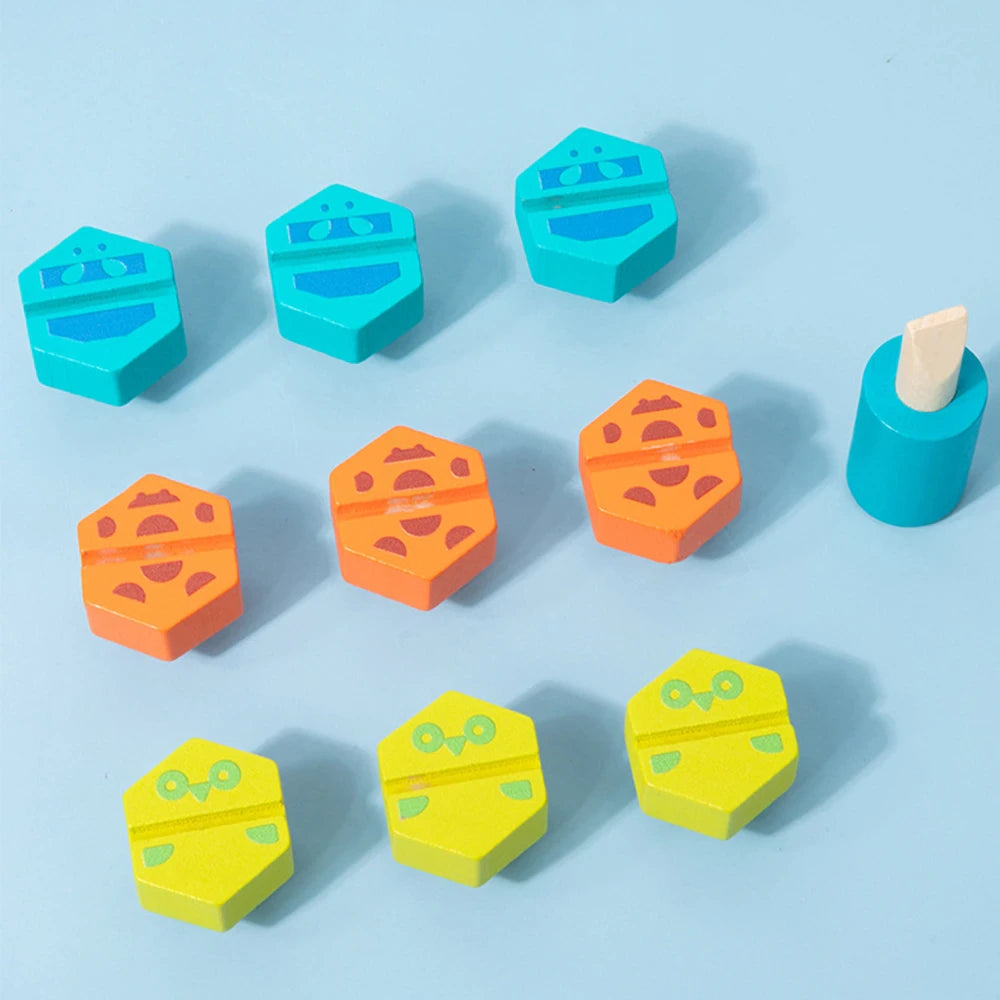 Kids Wooden Montessori Toys Screw Driver Board Matching Puzzles Games Basic Skills Number Color Sorting Educational Learning Toy