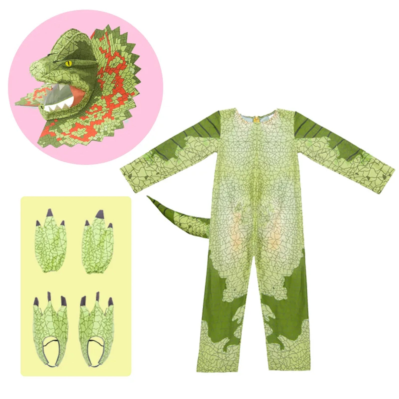 Kids Boys Halloween Cosplay Costumes Child Pretend Green Triceratops Dinosaur Game Party Role Play Dress Up Outfit Book Week Costume