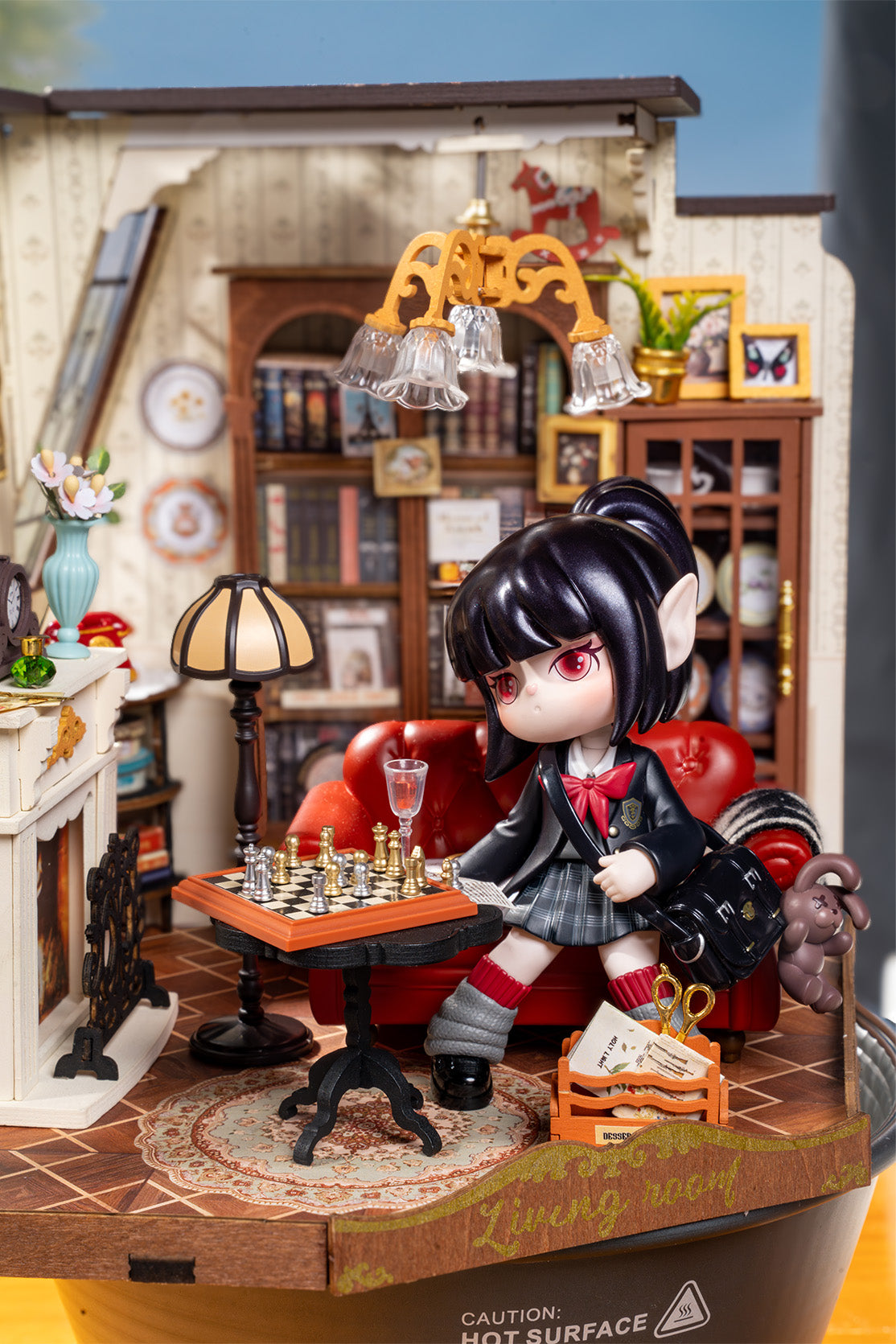 Rolife Catherine's Living Room DIY Miniature House - DG175 | 3D Dollhouse Kit with LED Lights for Adults