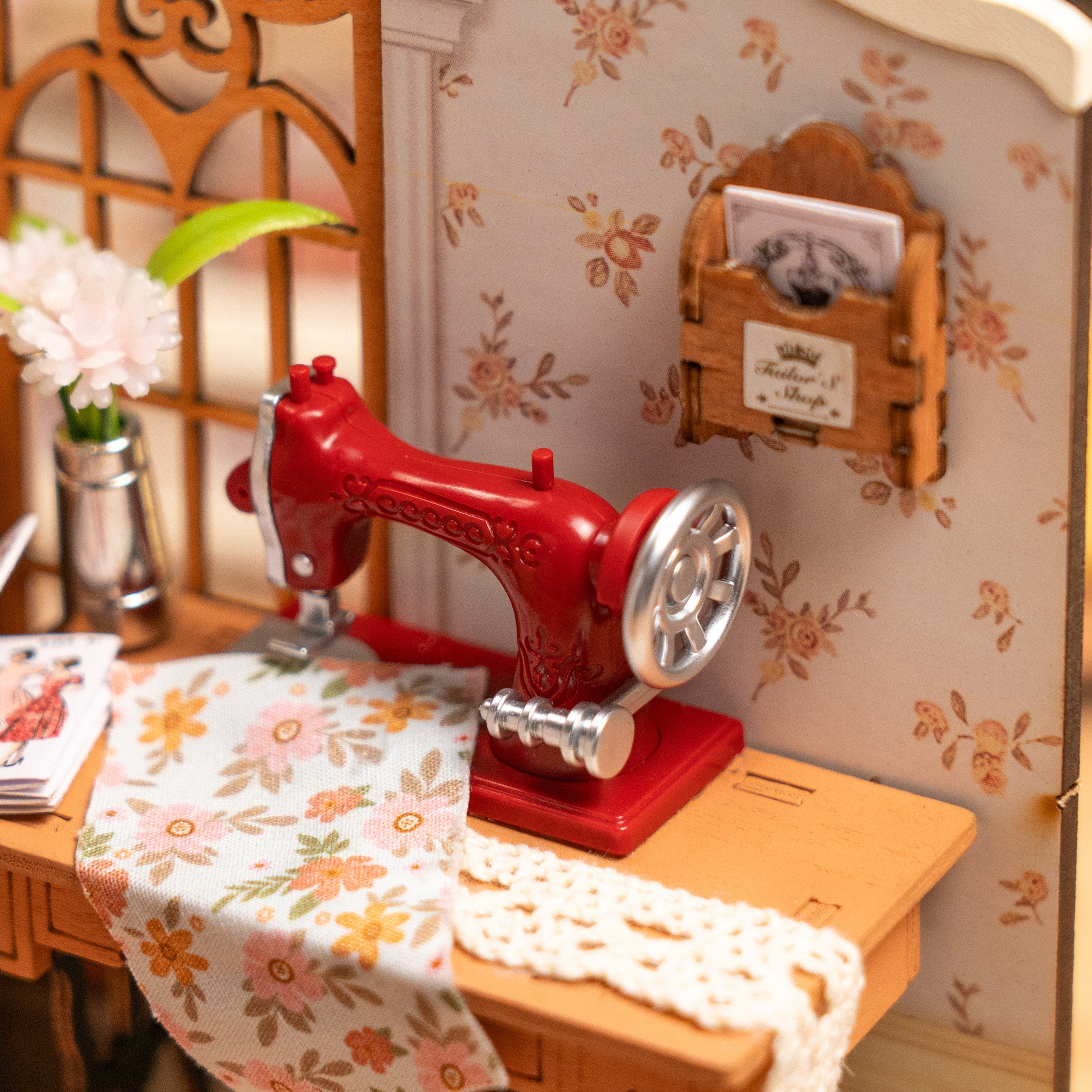 Rolife Elsa's Tailoring DIY Miniature House - DG178 | 3D Dollhouse Kit with LED Lights for Adults