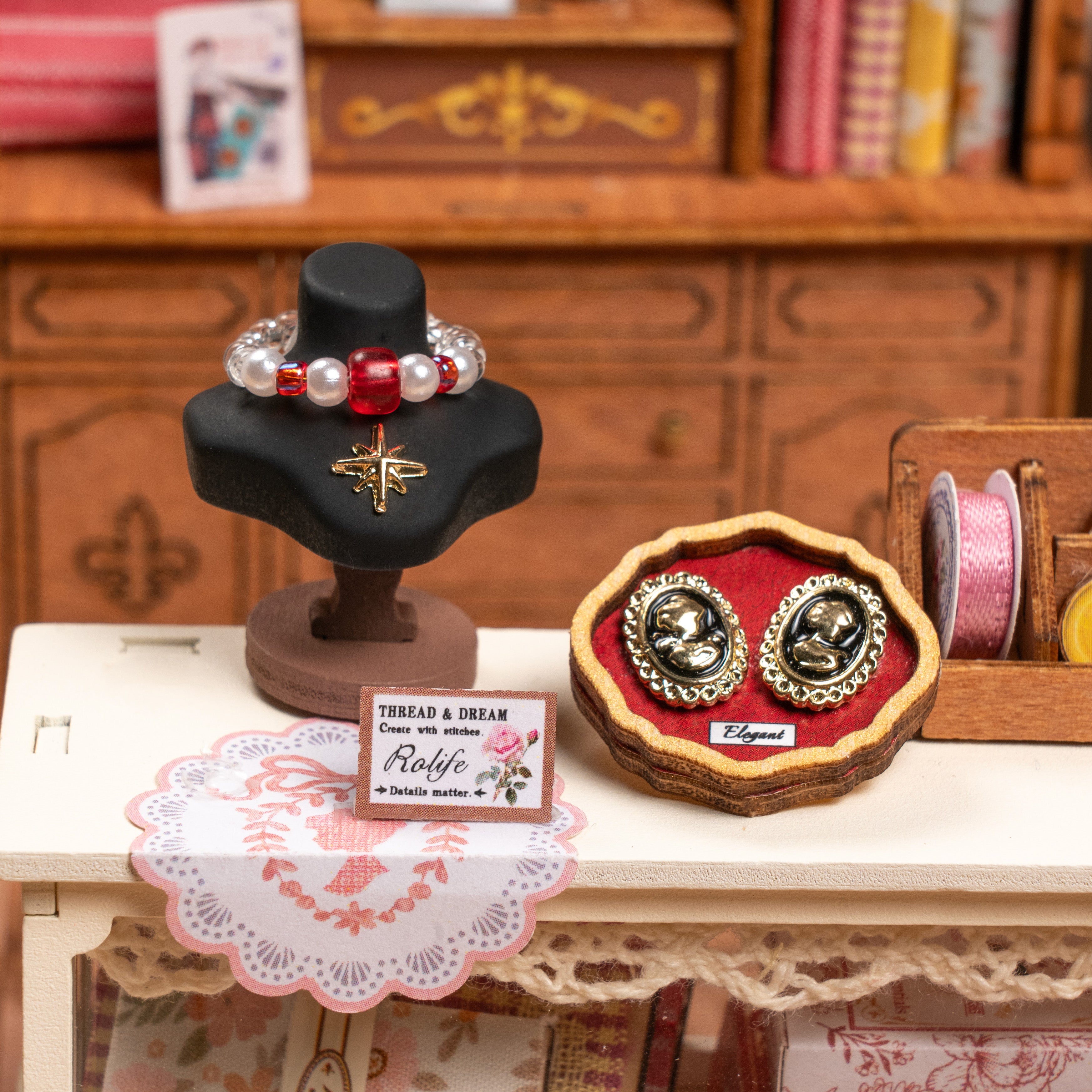 Rolife Elsa's Tailoring DIY Miniature House - DG178 | 3D Dollhouse Kit with LED Lights for Adults