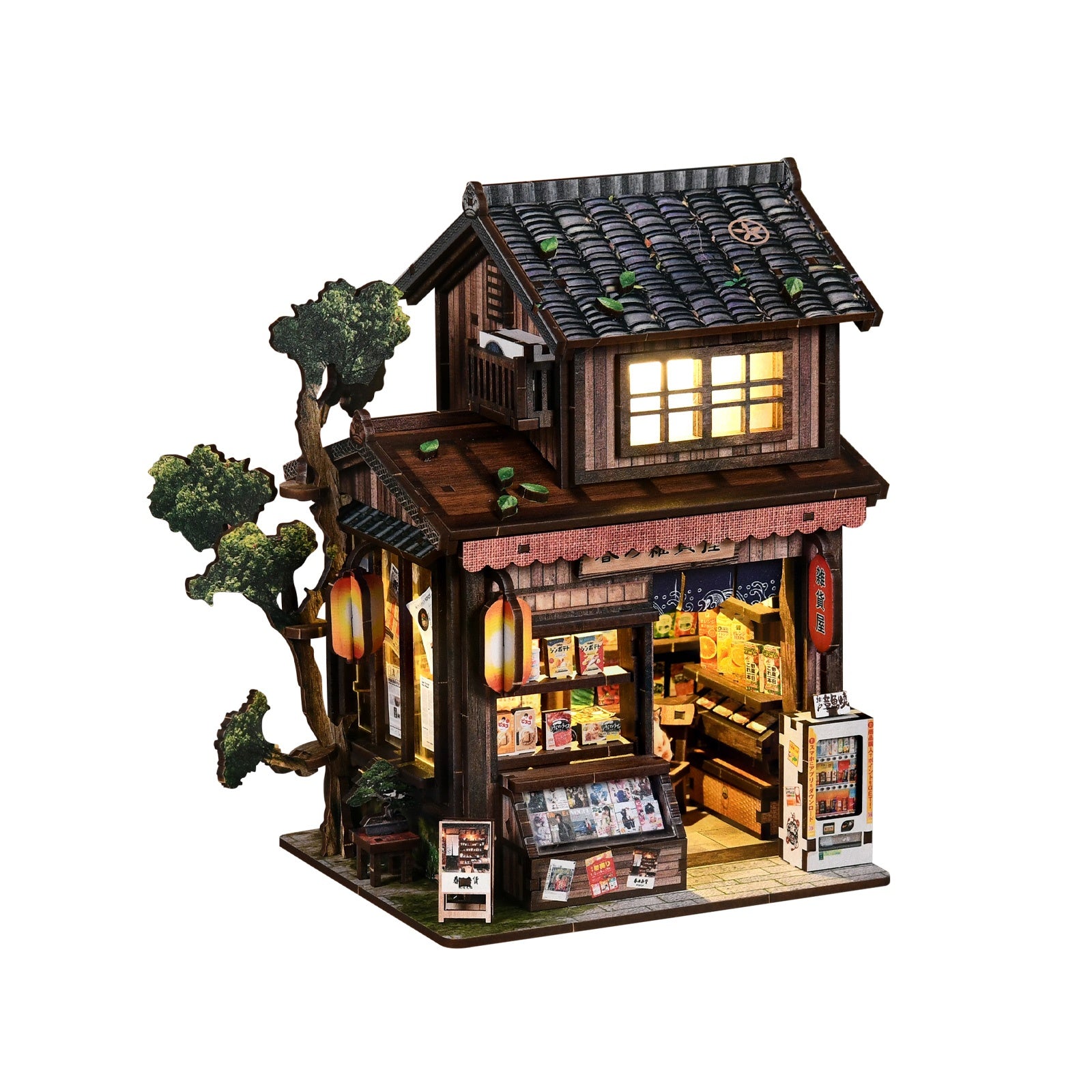 Kasuga Grocery Store DIY Miniature House Kit with LED Light - main product image