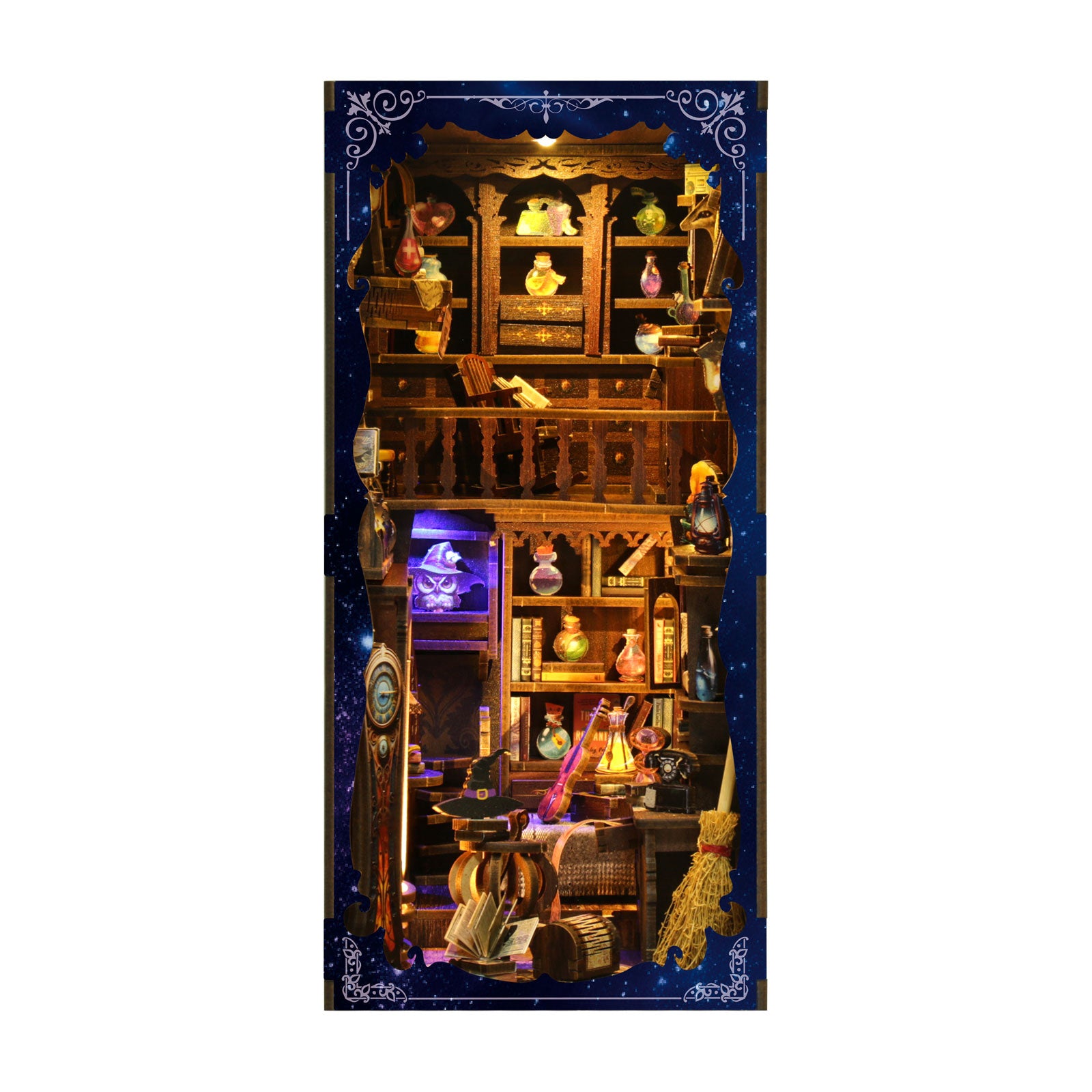Magic Potion House DIY Book Nook Kit with LED Light - front product view