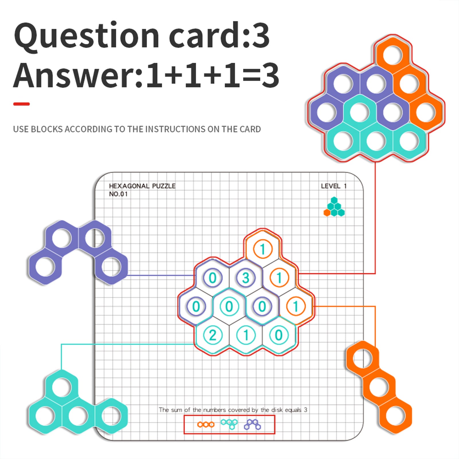 Wooden Honeycomb Fun Ever-Changing Jigsaw Puzzle Logical Thinking Exercise Cognition Hexagonal Puzzle Early Education Game toy