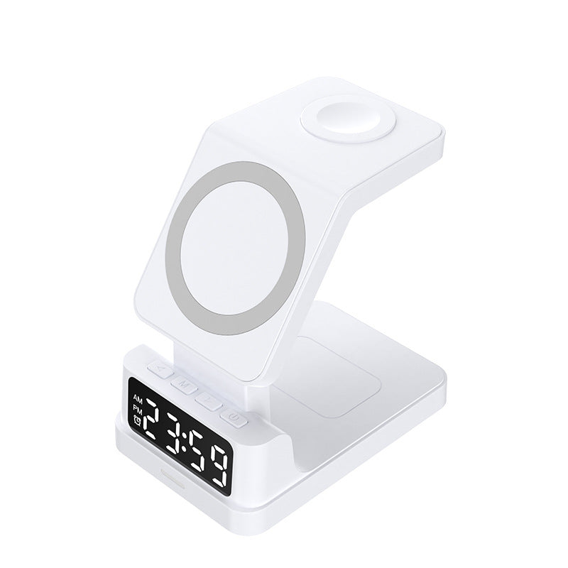 4 in 1 Fast Charging Wireless Charger Stand for iPhone 12 13 14 Pro Max Airpods Apple Watch 15W Magsafe Quick Charg Alarm Clock