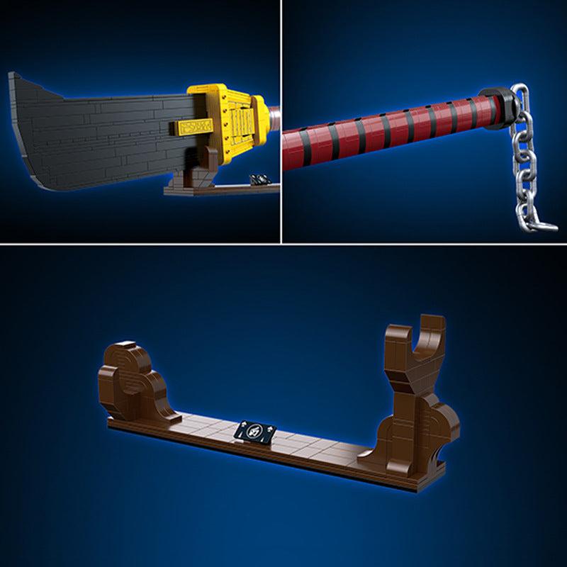 Demon 1510 1319PCS Creative Expert Ideas White Beard Bisento Knife Weapon Sword Moc Ornament Bricks Model Building Blocks Anime Toys