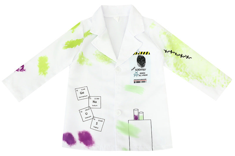 Indoor girl  kids Mad Scientist Costume Kids Outfit Halloween Fancy Dress halloween cosplay Book Week Costume