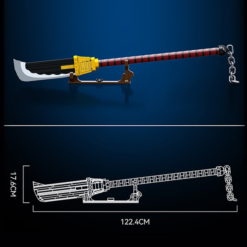 Demon 1510 1319PCS Creative Expert Ideas White Beard Bisento Knife Weapon Sword Moc Ornament Bricks Model Building Blocks Anime Toys