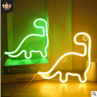Cute LED Dinosaur Neon Light Wall Decorative Dinosaur Theme Birthday for kids  Neon Sign Night Lamp