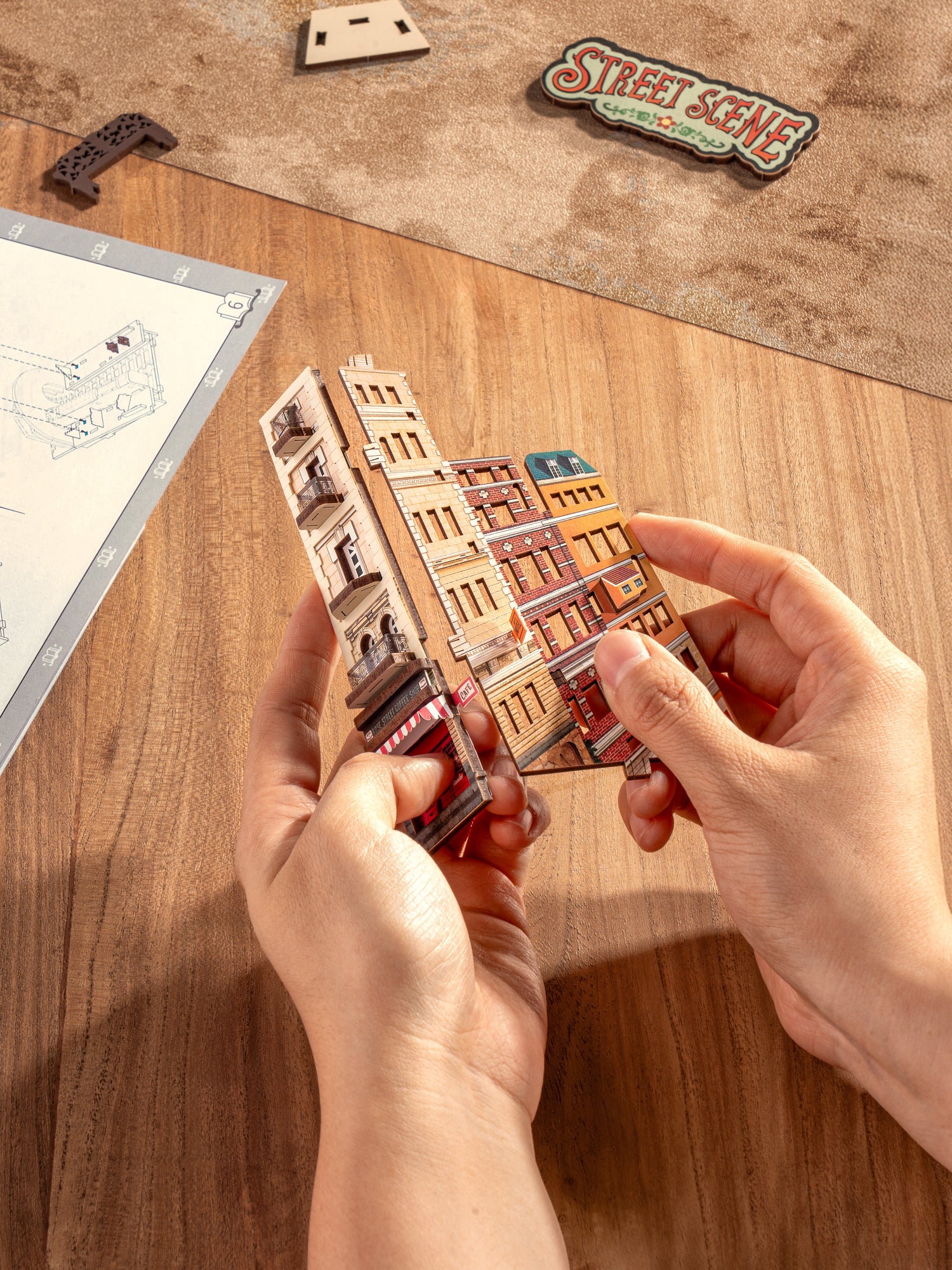 Rolife Street Scene DIY Book Nook Shelf Insert - TGB13 | 3D Miniature Alleyway with LED Lights for Bookshelves