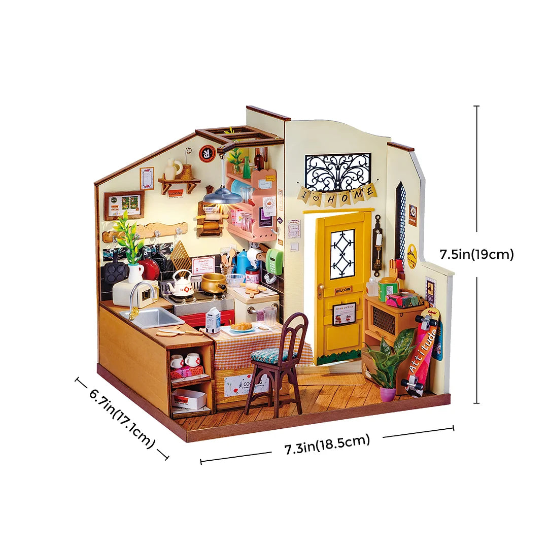 Rolife Cozy Kitchen DIY Miniature House Kit DG159 3D Wooden Puzzle DIYGift For Kids