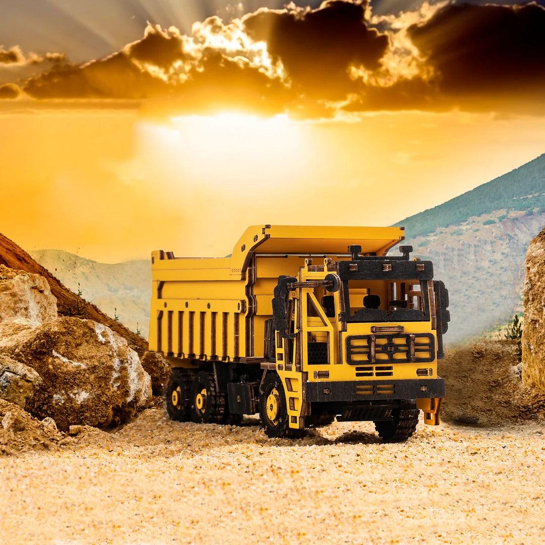 ROKR Dump Truck Engineering Vehicle 3D Wooden Puzzle TG603K Educational Toy for Kids Truck Toys for Gifts