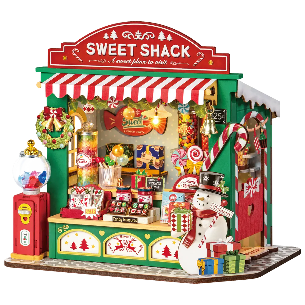 Robotime Christmas Candy Stand DIY 3D Wooden Puzzle - DS043 | with LED Lights & Music Box