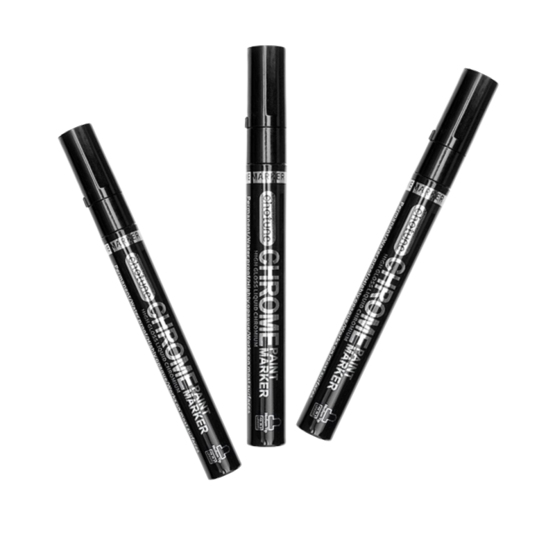 Art Liquid Silver Mirror Chrome Marker Smooth DIY Reflective Paint Pen for DIY Models 0.7, 1, 3mm 3 Set